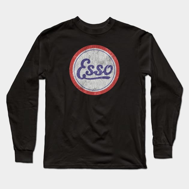 esso distressed vintage logo Long Sleeve T-Shirt by Amandeeep